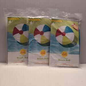 Lot of 3 Sun Squad 14 inch Beach Ball New Summer Party Pool Fun